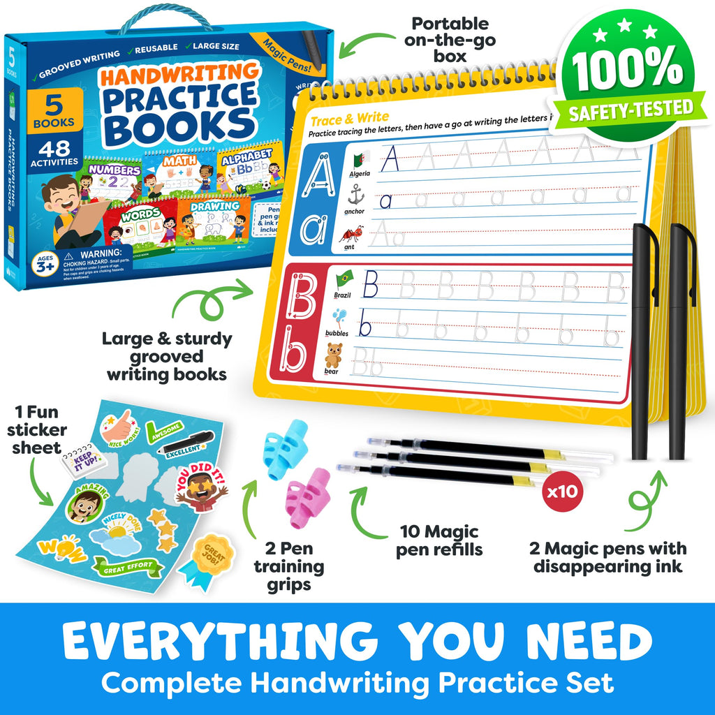 Magic Grooved Writing Practice Books & Kindergarten Workbooks Ages 3-7