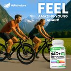 NAD+ Supplement, 1,360mg Max Strength Liposomal | Resveratrol, Quercetin, Green Tea | Cellular Energy & Healthy Aging for Men & Women | 800mg of 100% High Purity NAD+ for Energy, Focus - 90 Capsules