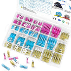 TICONN 400Pcs Heat Shrink Wire Connectors, Waterproof Automotive Marine Electrical Terminals Kit, Crimp Connector Assortment, Ring Fork Spade Butt Splices