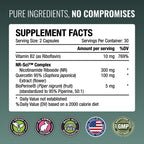 Approved Science NAD+ – 300mg NR, Quercetin, Vitamin B2, BioPerine – 60 Vegan Capsules – Pack of 1
