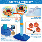 Toddler Basketball Hoop for Ages 2 3 4, Indoor Outdoor Kids Basketball Goal