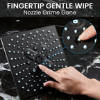 Veken High Pressure Rain Shower Head with Handheld, Square Rainfall Shower Heads with 5-Mode Handheld Spray Combo, Detachable Hand Held Showerhead, Bathroom Decor，Dual Matte Black Regaderas Para