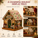3D Christmas House Diamond Painting Kit for Adults, Wooden Pearl Art Craft
