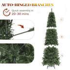 YITAHOME 6FT Prelit Green Fraser Fir Pencil Christmas Tree with Remote