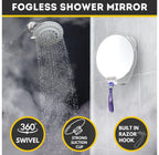HONEYBULL Fogless Shower Mirror for Shaving with Suction Mount, White
