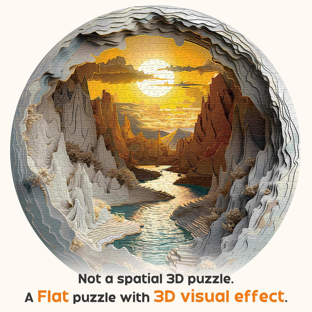 Masseruon Puzzles for Adults 1000 Pieces-Sunset Canyon Round Hard Puzzle
