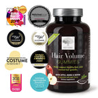 NEW NORDIC Hair Volume Gummies, 2500 mcg Biotin, Daily Hair Vitamins Supplement to Support Hair Skin & Nails, Vegan, 60 Count (Pack of 3)