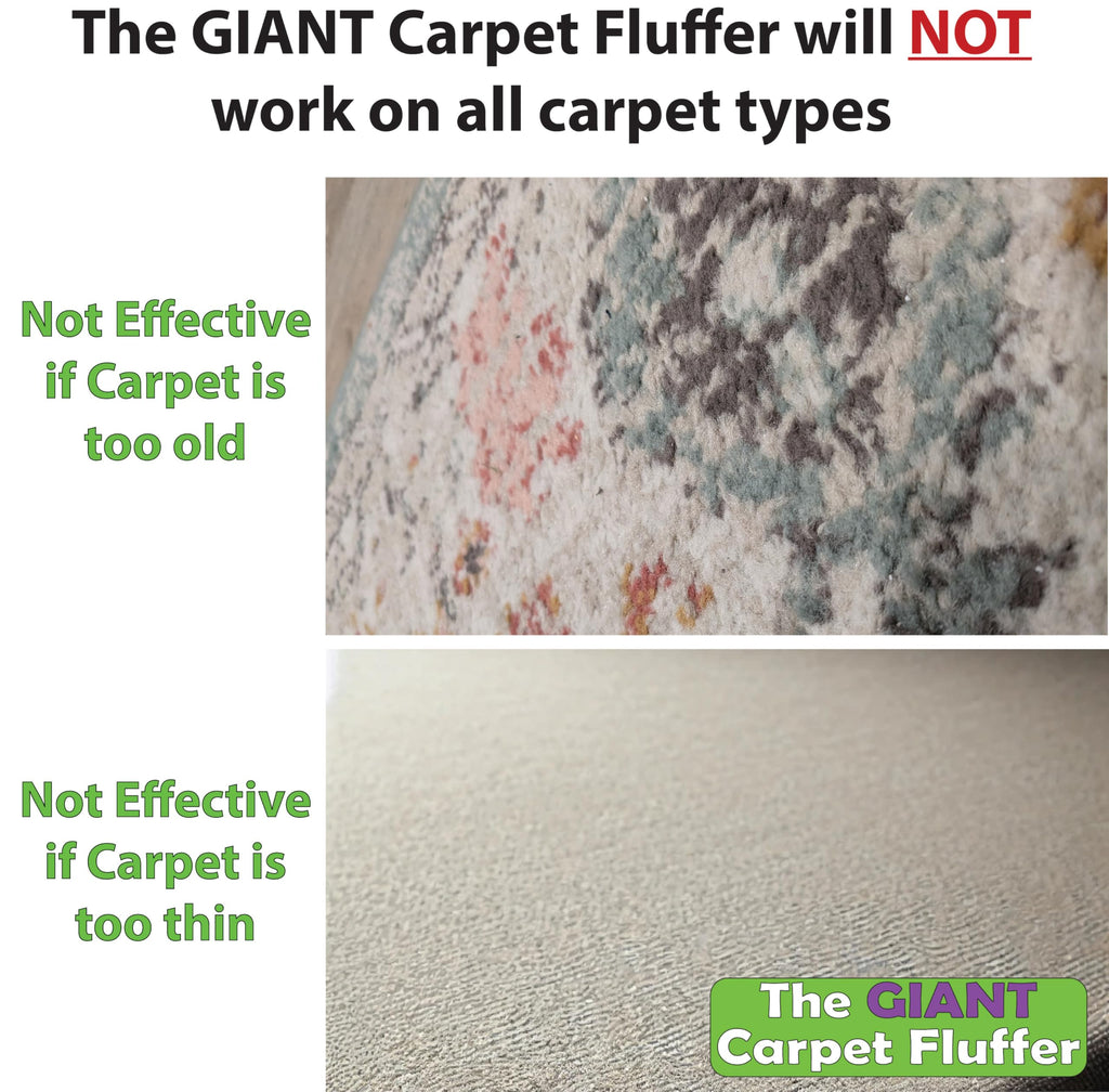 Johnny World Giant Carpet Fluffer Large Carpet Rake for Reviving Matted Rugs & Pile Restoration, Removing Pet Hair, Fluffing Carpet Fibers
