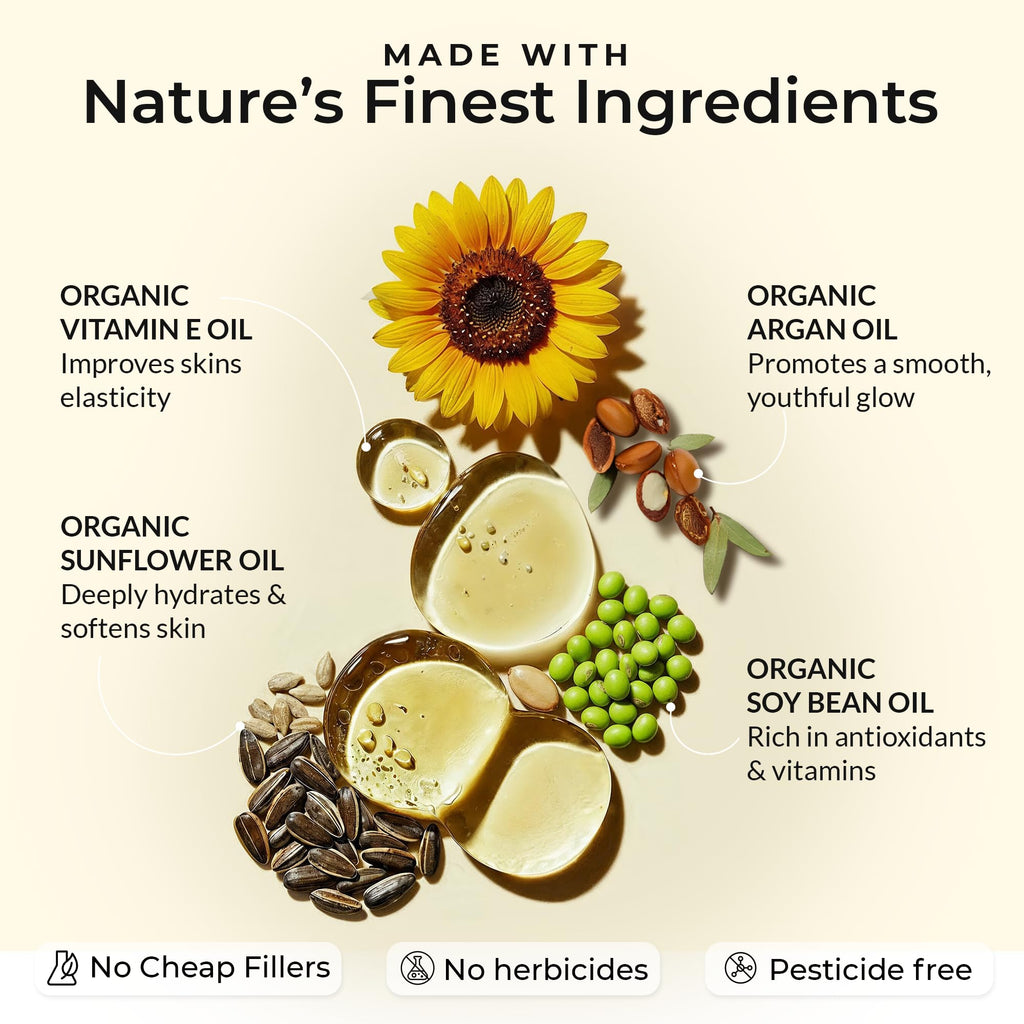 Organic Vitamin E Oil Bulk - 32oz USDA Certified 100% All Natural Plant Based - Light and Unscented Great for Scars After Surgery - For Face, Skin and Nails - Anti-Aging, Reduce Appearance of Wrinkles