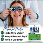 NEW AGE AREDS 2 Eye Vitamins - Lutein, Zeaxanthin, Bilberry, Astaxanthin Mineral Vision Supplement - 180 Count