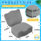 Yerliker 2 Pcs Foldable Hot Tub Booster Seat for Adults Adjustable 2 Heights up to 6.3", Weighted Booster Seat 3D Air Mesh Hot Tub Accessories Quick Dry Micro Dot Non Slip for Spa Bathtub Pool (Gray)
