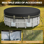 ZhenXingCheng 10 FT Round Pool Covers for Above Ground Pools, 500D Pool Solar Cover with Fast Tightening Ratchet, Stock Pool Tank Cover Ideal for Waterproof Dustproof Windproof