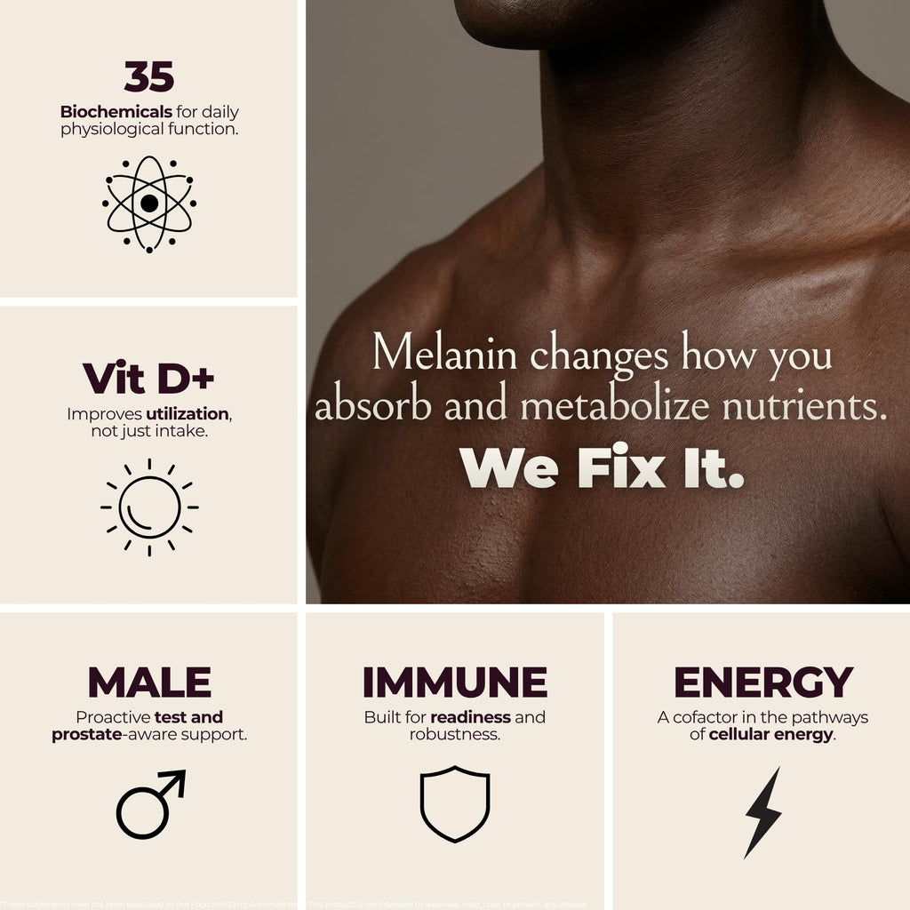 TODICAMP Multivitamin for Men - Melanin-Rich Men's Daily Multivitamins, Men's Multivitamin Capsules with B Complex Vitamins, Vitamin D, Zinc, Saw Palmetto & Antioxidants, 2 a Day, 60 Capsules