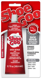 Shoe Goo Repair Adhesive for Fixing Worn Shoes or Boots, Clear, 3.7 Ounce (109.4mL), 10 Snip Tip Applicator Tips and Pixiss Spreader Tools Set