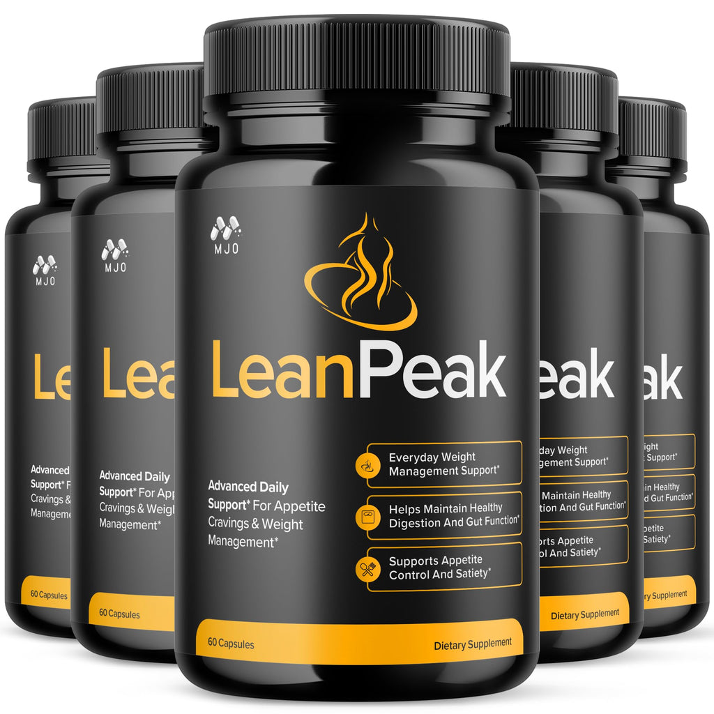 (5 Pack) Lean Peak Capsules, Official Lean Peak Weight Loss Pills with Natural Ingredients, Advanced Leanpeak Wellness Supplement, Natural Max Strength Healthy Lifestyle Support (300 Capsules)