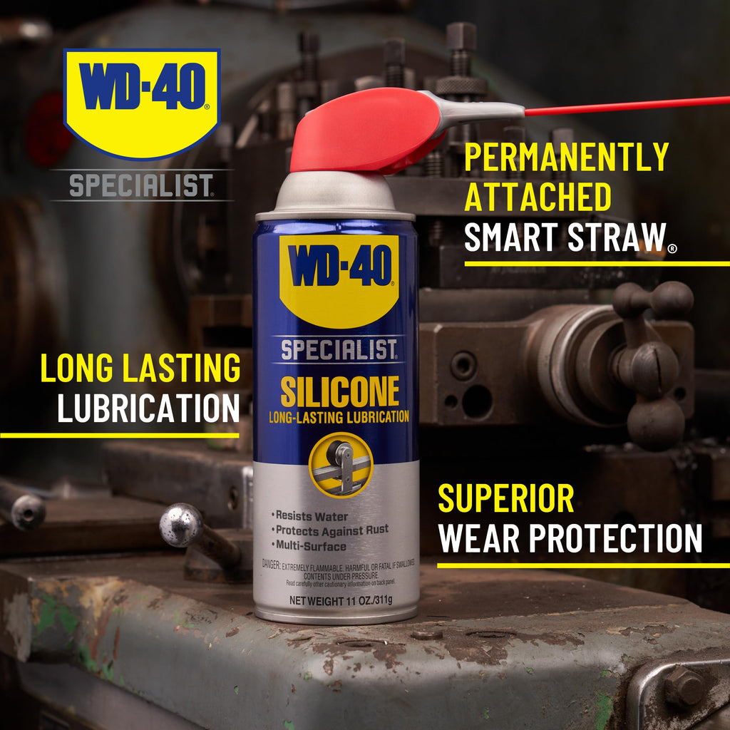 WD-40 Specialist Silicone Lubricant with Smart Straw Sprays 2 Ways, Twin-Pack, 11 OZ
