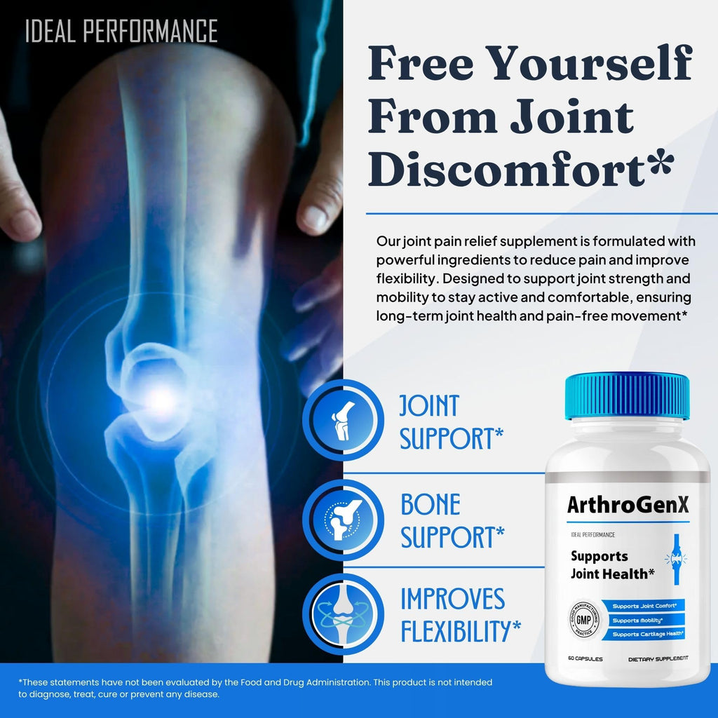 ArthroGenX Joint Supplement Capsules, Official ArthroGenX Maximum Joint Relief Pills, Maximum Strength, Natural Support Joint Flexibility, Comfort & Movement, Arthro Gen X Reviews (3 Pack)