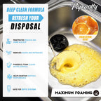 PAPAROTTY Garbage Disposal Cleaner Tablets, Deep Clean & Deodorizer Pods for Kitchen Sink Disposal, Help Remove Odor, Grease & Food Residue, Easy Monthly Maintenance