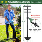 Edger Lawn Tool, Sharp Saw-Tooth Half Moon Hand Lawn Edging Tool for Landscaping, 49" Adjustable Long Handle Manual Edgers with T-Grip for Sidewalk Flower Bed Yard Garden Border Cable Burying