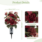Memobloom Cemetery Flowers for Fall Grave Decorations: 2 Pcs, Red