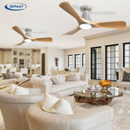Depuley Ceiling Fans with Lights for Bedroom: 42 In Smart Low Profile Ceiling Fan with Voice Alex APP Remote Control - Wood Fandelier Flush Mount Fan 3 Blades Dimmable 3CCT Ultra Quiet
