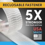 Industrial Strength -10FT 2Pack - Clear Indoor/Outdoor Adhesive Mounting Tape- Self Mating Reclosable Fastener Compatible with 3M SJ3550 / SJ3560 Dual Lock