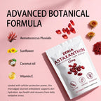 ZERIA Astaxanthin 12mg, 150 Softgels - Natural Microalgae Antioxidant for Eye, Skin & Immune Support, 4-Month Supply(1pcs)