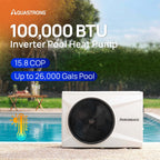 AQUASTRONG Inverter Swimming Pool Heat Pump,Pool Heater for Above Ground and Inground Pool Heating Smart WiFi Control and Cooling Pool Heater Pools Up to, 26000 Gallons
