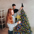 Christmas Tree Topper Holder - Twist On Universal Stabilizer with Adjustable Attachments. Secure Lock for Treetop Ornaments, Fits Most Basic Tree Types & Topper Bases (Black)