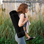 Fitvids 1/2-Inch Thick High Density Foam Exercise Yoga Mat with Carrying Strap, For Cushioning The Body Against Hard Floors, Midnight