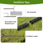 HFYZZ 4Pack 78.7 Inch Metal Garden Netting Support Stakes, Heavy Duty Rustproof Black Coated Steel Frame for Garden Fencing, Lawn Plant Support Pole for Blueberry Garden Bed Plant Crop Protection