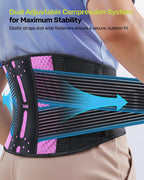 Rakiie Slim Back Brace for Lower Back Pain Relief, Lightweight & Breathable Back Support Brace for Men Women, Ergonomic Light Lumbar Support for Everyday Wear, Pink S