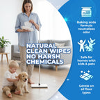 EASY TAP MOP Hands-Free Flat Floor Mop & Sweeper - Foot-Tap Lock System Compatible with Most Pads - 360 Swivel & Adjustable Aluminum Handle - Includes Baking Soda Wet Wipes & 3D Microfiber Cloth