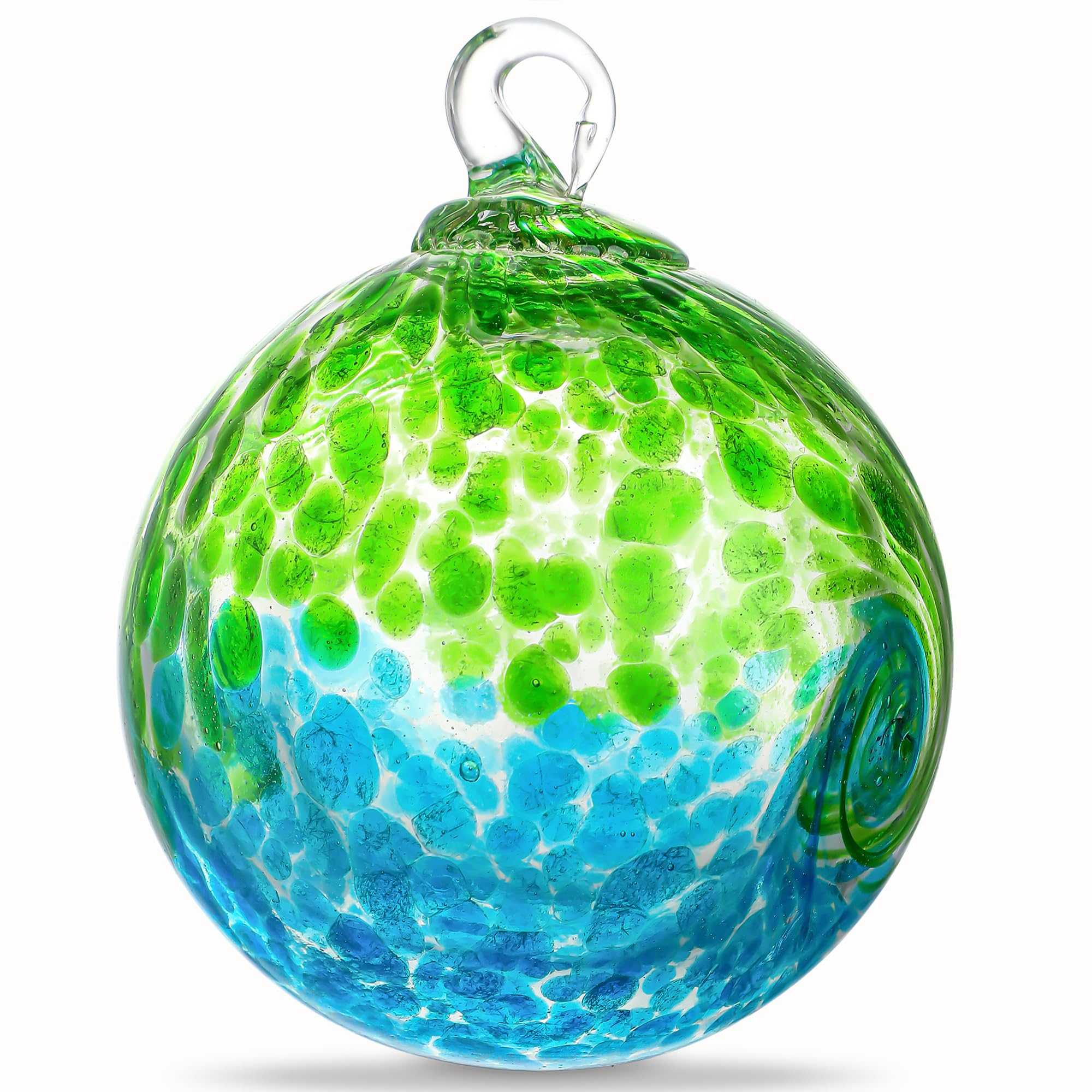 4 Inch Hand Blown Glass Gazing Balls Green Glass Christmas Ball Ornaments