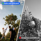 Karveden 18FT Reach Fruit Picker Pole with Basket Telescoping, 3-12FT Extendable Aluminum Apple Picker for Picking Avocados, Figs, Mangoes, Citrus Fruits - Durable Harvesting Fruit Catcher for Trees