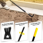 BlumeTrec 2-in-1 Weed Rake and Garden Hoe, 68" Weed Puller Tool with Long Handle, Manual Weeds Remover, Heavy Duty Stand Up Weeder Uprooting Weeding Pull Tool for Garden Yard Lawn Patio