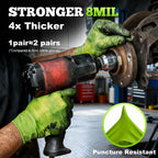 TitanFlex Heavy Duty Green Industrial Nitrile Gloves, 8-mil, XL, Box of 100, Latex Free, Raised Diamond Texture Grip, Powder Free, Food Safe, Rubber Gloves, Mechanic Gloves