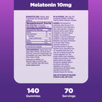 Natrol 10mg Melatonin Gummies, Sleep Support for Adults, Melatonin Supplements for Sleeping, 140 Strawberry-Flavored Gummies, 70 Day Supply