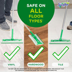 Swiffer Sweep + Mop, Wet Pads Refill, Floor Cleaner for Dirt, Dust, Hair, Cleaning Cloths for Mopping Home, Bathroom, Kitchen, All Purpose Multi-Surface Floor Wipes, Fresh and Gain, 36ct
