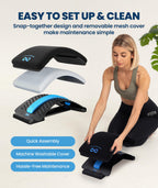 Everlasting Comfort Lumbar Support Board Back Stretcher for Lower Pain Relief - Adjustable Spine Decompression with 88 Acupressure Nodes - Back Cracking Device with Chair Strap for Posture Correction
