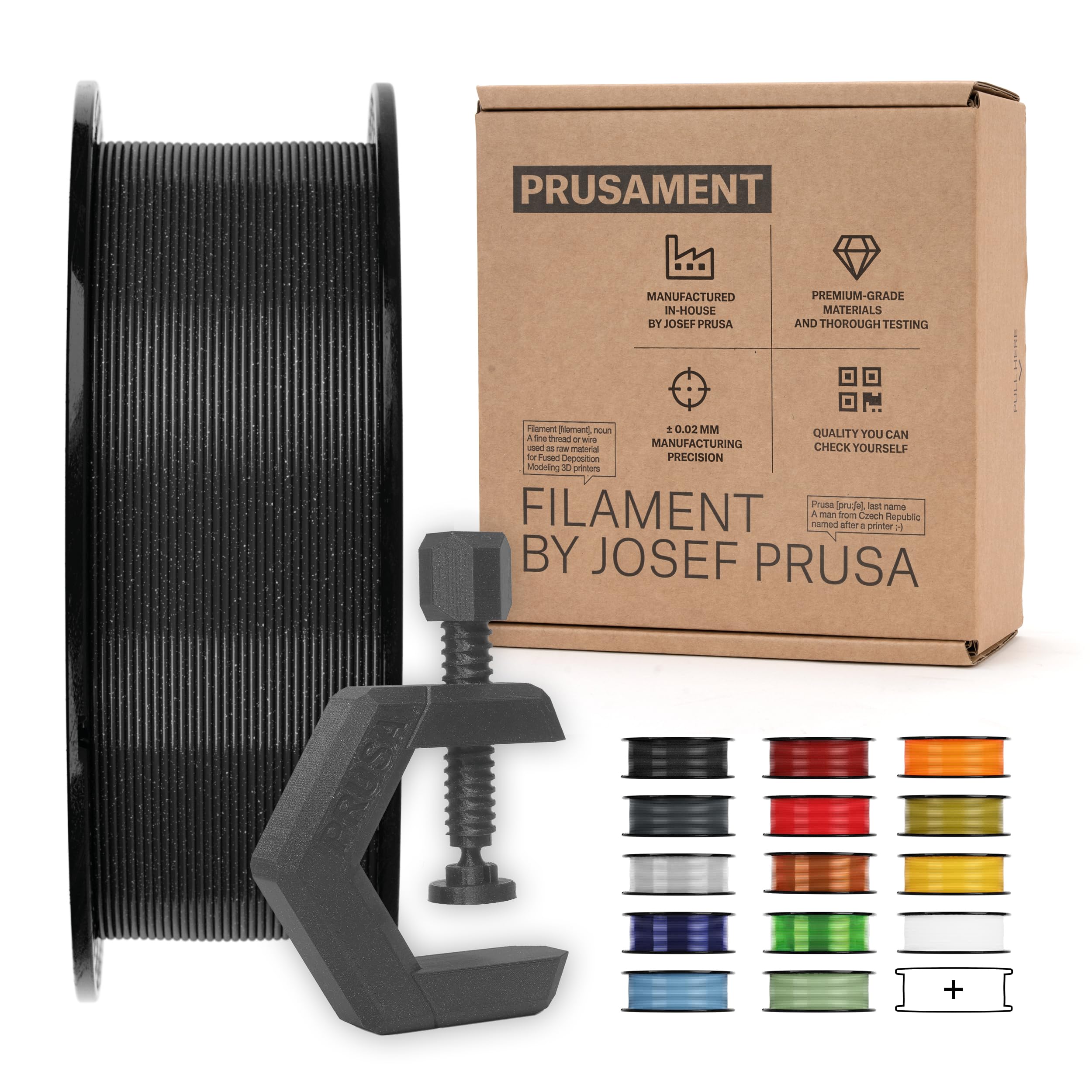 Prusament PETG Prusa Galaxy Black Filament 1.75mm 1kg Spool (2.2 lbs), Diameter Tolerance +/- 0.02mm
