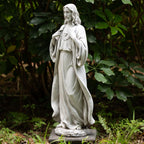 BC Catholic Sacred Heart of Jesus Statue, 24.5" H Large Jesus Christ Statue, Catholic Outdoor Statue for Garden Yard Patio Lawn Hallway, Handpainted Religious Gift for Father's Day