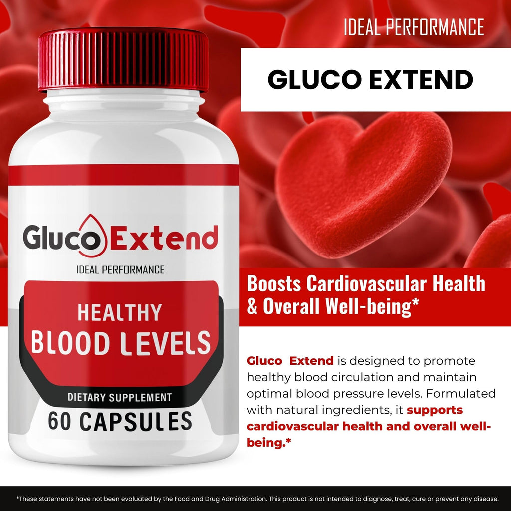 Gluco Extend Capsules, GlucoExtend Support Formula Supplement Pills - Maximum Strength, Gluco Extend Health & Wellness All Natural Formula, Official GlucoExtend Health Capsules Reviews (60 Capsules)