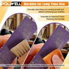 POLIWELL Micro Sand Paper Kit 3.5” x 1” Mini Sanding Block for Small Projects, Detail Handle Sanding Tools Sandpaper 80 to 600 Grit for DIY Crafts Wood Finishing Tight Narrow Spaces Polishing,80 PCS