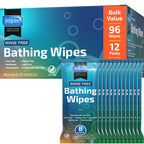 Body Wipes for adults bathing rinse free | Adult Wash Cloths Extra Large, Bathing Wipes for Incontinence With Aloe Vera, 8"x 8" In (96 count) | By Inspire