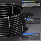 TAILONZ PNEUMATIC Black 4MM or 5/32 Inch OD 10 Meter 32.8ft PU Polyurethane Air Tubing Kit Pipe Hose Air Line Tubing Air Hose Fittings Push to Connect Fittings(29PCS)