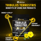 Zolotus 13in1 Tribulus Terrestris Capsules with Maca, Horny Goat Weed, Panax Ginseng, Saw Palmetto, Tongkat Ali, Shilajit & More - Energy, Stamina Supplement for Men & Women - 120 Counts