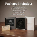 Love You This Much Gift for Son From Dad | Mens 5mm Twist Bracelet | Father Son Presents | 8"+1" Extender | Luxury Gift Box & Card (Black/Black)