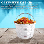 8" Pool Skimmer Basket for Inground Pool Compatible with Pentair U-3 Skimmer Basket 08650-0007 and Hayward SP1070 SPX1070E Pool Basket ，Stainless Steel Handle，Rubber Grip & Built in weighting，White