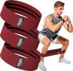 Tribe Lifting Fabric Resistance Bands for Exercise - Hip Bands for Working Out Legs, Glutes, Knees and Thighs for Men and Women - Cloth Circle Booty Bands for Physical Therapy (Red)